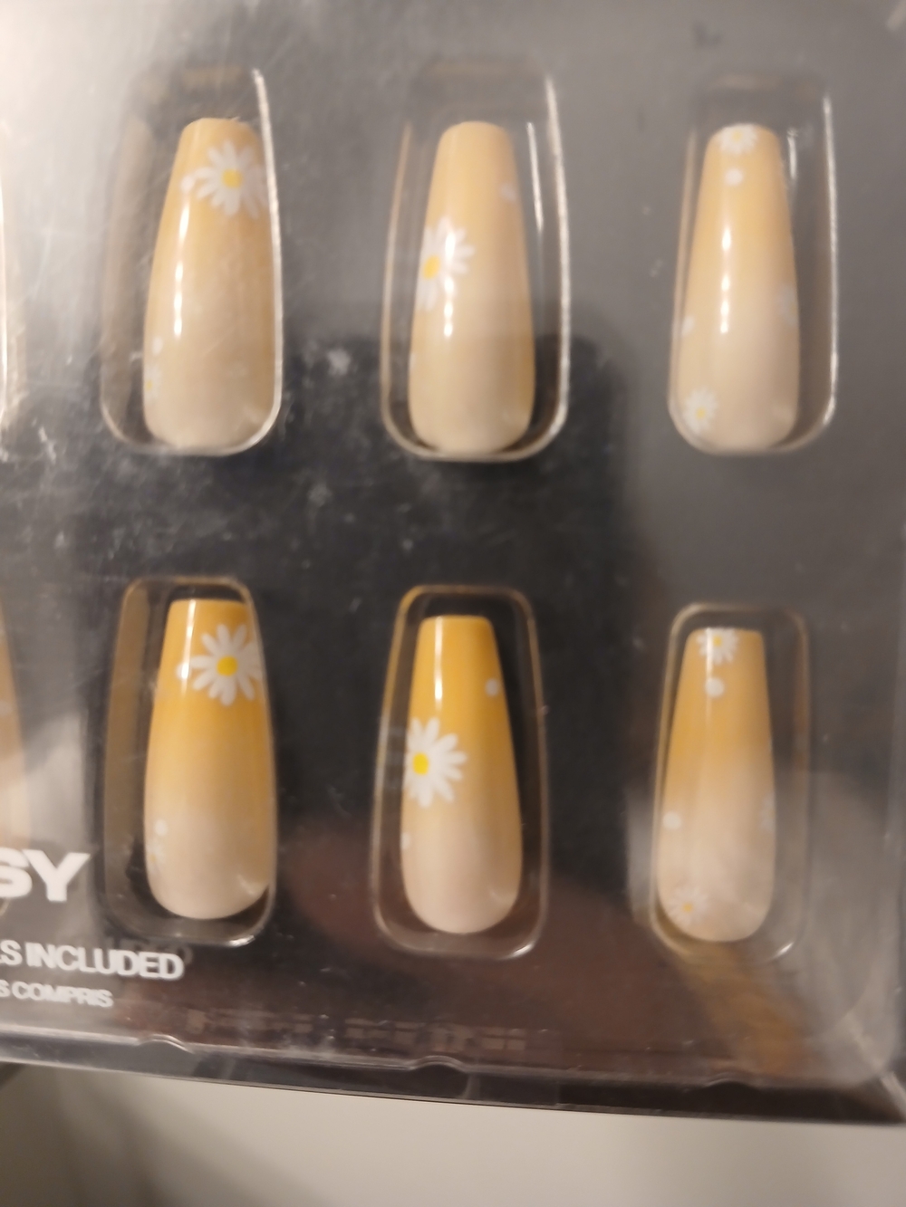 Yellow Ombre Daisy Press-On Nail Set